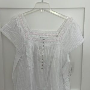 BNWT!  Eileen West waltz length 100% cotton nightgown-Sz L